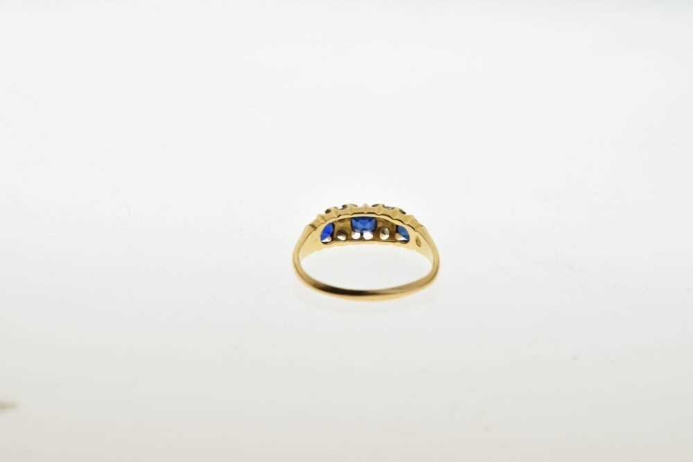 Blue garnet topped doublet and diamond 18ct gold ring - Image 5 of 7