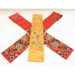 Three Chinese silk sleeves