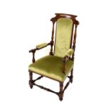 Arm chair - plain green covering