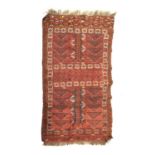 Middle Eastern red ground wool carpet,