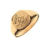 9ct gold signet ring,