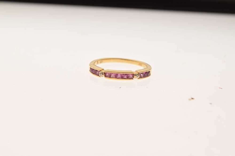 Ruby and diamond half-hoop ring - Image 2 of 6