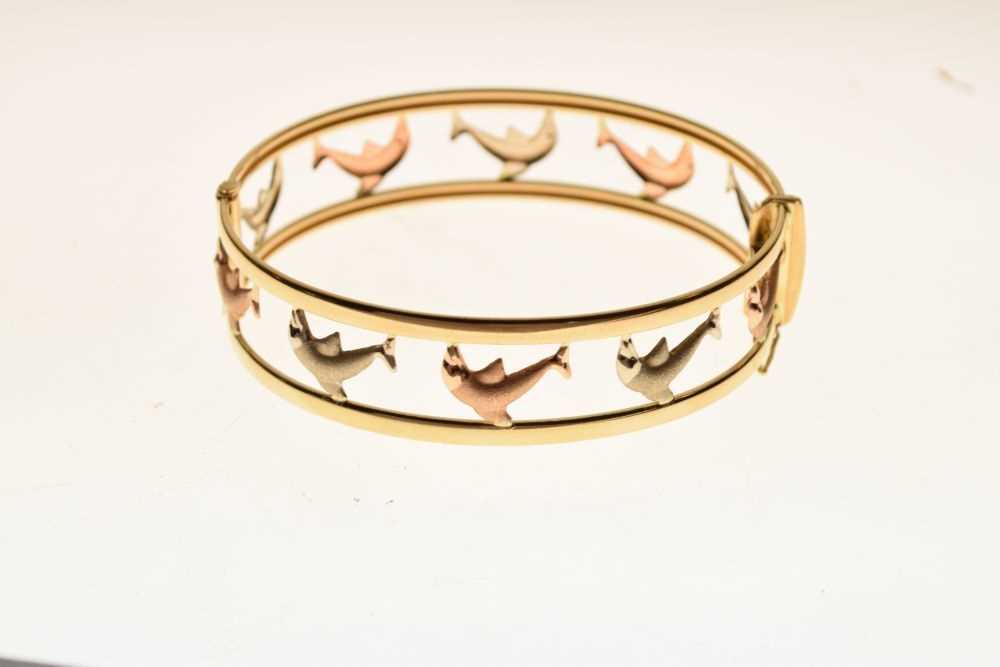 Three-colour gold snap bangle - Image 2 of 6