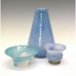 Monart vase (a/f), and two others smaller