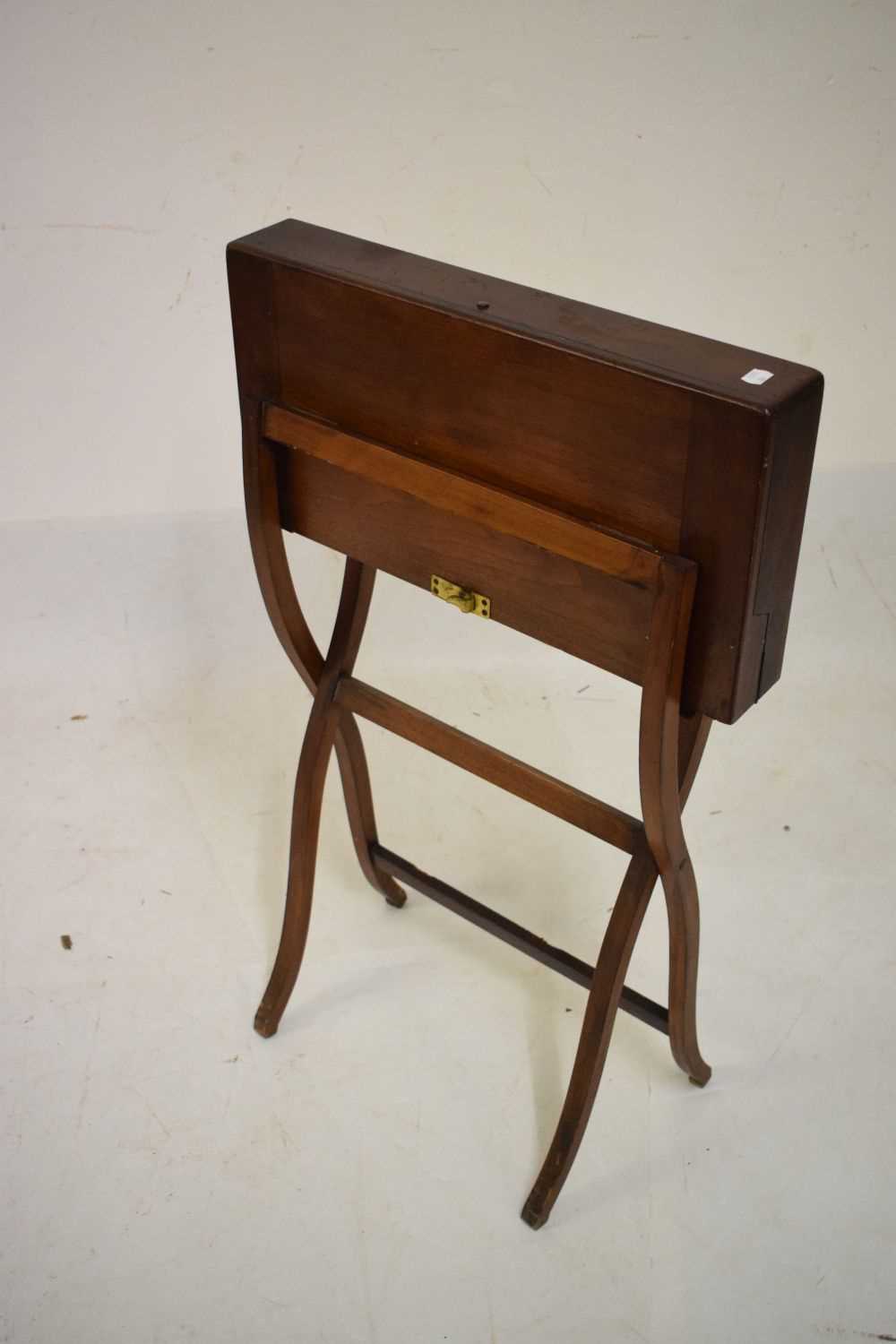 Edwardian mahogany campaign-style folding desk - Image 5 of 6