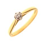 18ct gold diamond single stone ring