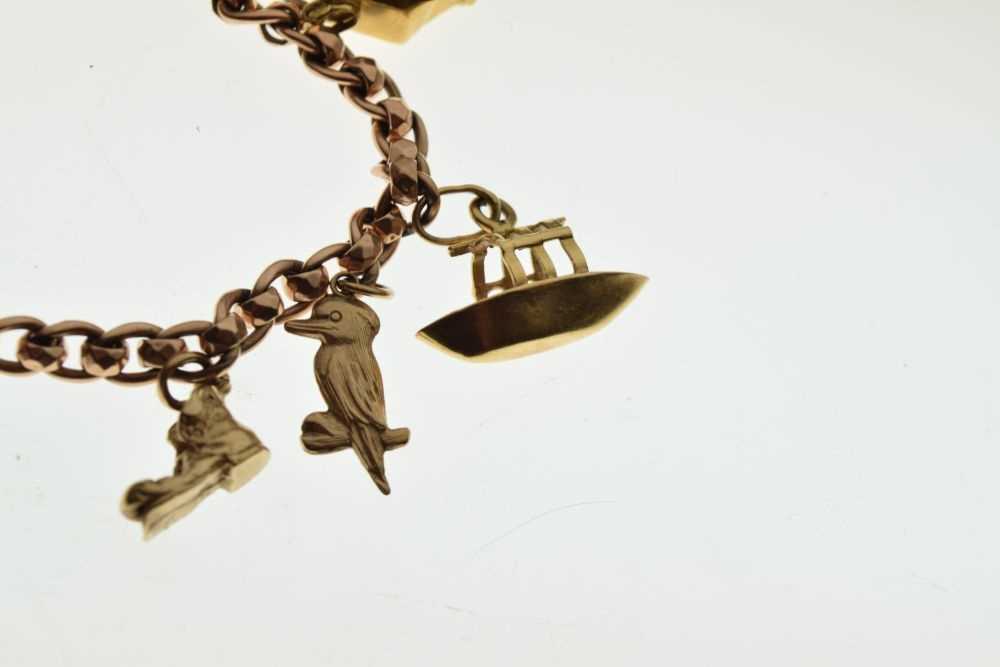 9ct rose gold charm bracelet - Image 4 of 5