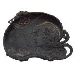 Art Nouveau pewter pin dish