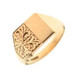 9ct gold signet ring, 5.8g