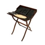 Edwardian mahogany campaign-style folding desk