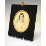 Early Victorian watercolour portrait miniature