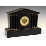 Victorian black slate mantel clock