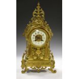 Brass cased French mantel clock