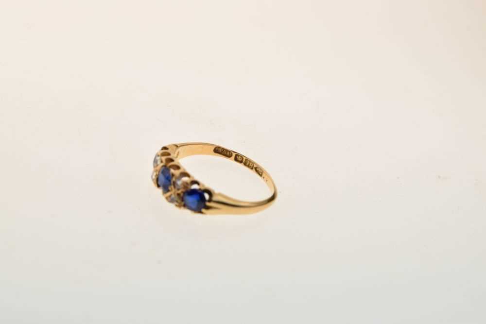 Blue garnet topped doublet and diamond 18ct gold ring - Image 7 of 7