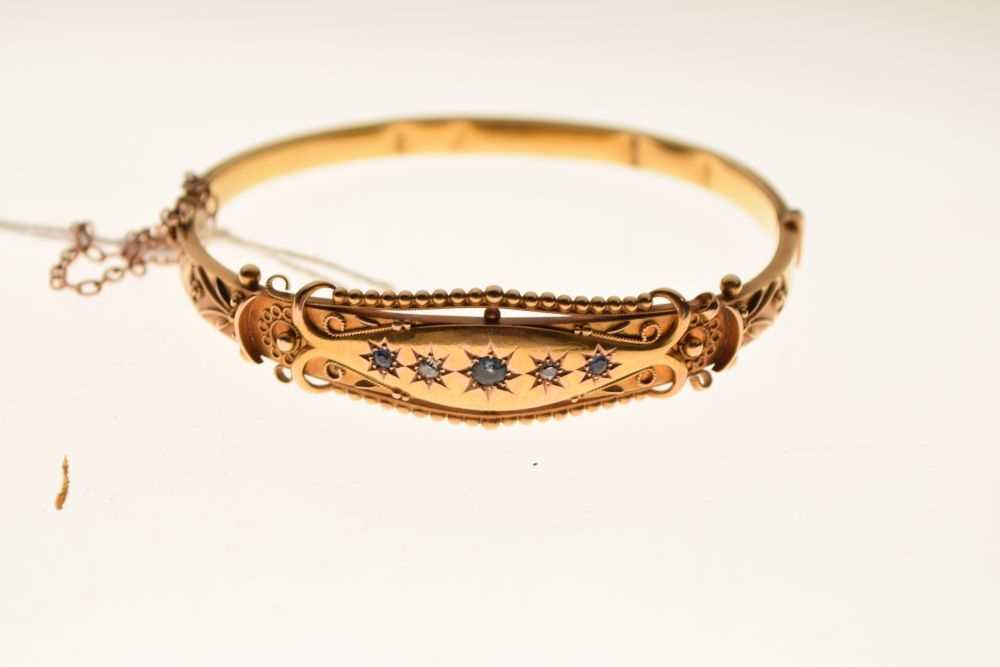 Edwardian 15ct gold snap bangle - Image 5 of 7