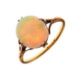 18ct gold opal single stone ring