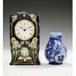 Moorcroft Tribute to William Morris pattern mantel clock, etc..