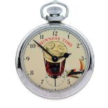 Guinness Time chrome-plated pocket watch