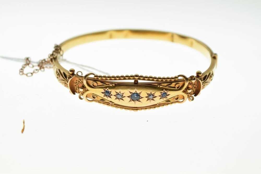 Edwardian 15ct gold snap bangle