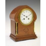 Edwardian mahogany inlaid mantel clock