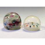 Two Latticino Glass Paperweights