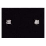 Platinum diamond single stone stud earrings