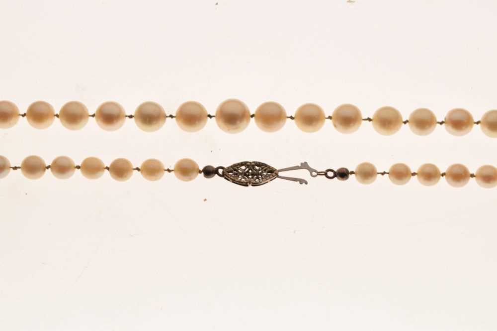 Graduated row of cultured pearls - Image 3 of 5