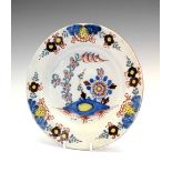 18th Century polychrome Delftware plate