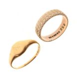 Two 9ct gold rings