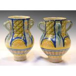 Pair of Continental faience or maiolica vases