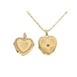 Two heart shaped lockets