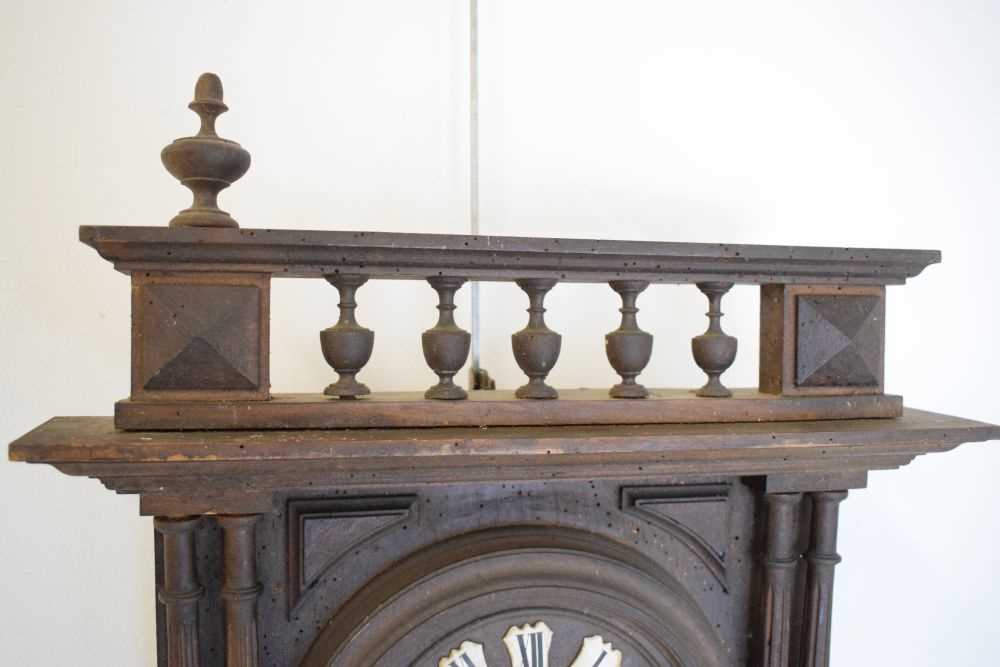 Early 20th Century French carved fruitwood combination wall clock - Image 3 of 7