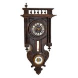 Early 20th Century French carved fruitwood combination wall clock