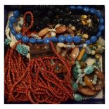 Quantity of costume jewellery, beads etc