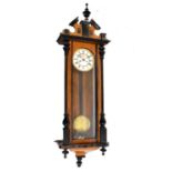 Early 20th Century twin weight-driven Vienna wall clock