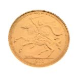 Gold Coin - Elizabeth II Isle of Man half sovereign, 1973