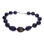 Necklace set lapis-coloured hardstones