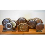 Assorted mid 20th Century oak mantel clocks