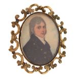Mid 19th Century oval miniature portrait of a gentleman