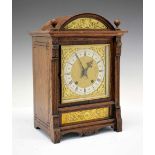 Winterhalder & Hofmeier - German oak-cased bracket clock