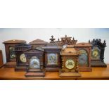 Nine assorted early 20th Century mantel clocks