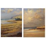 Barry Paine - Pair of oils on board - Seaside/ coastal scenes