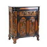 Chinese carved wine/cocktail cabinet
