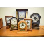 Six late 19th Century American mantel clocks