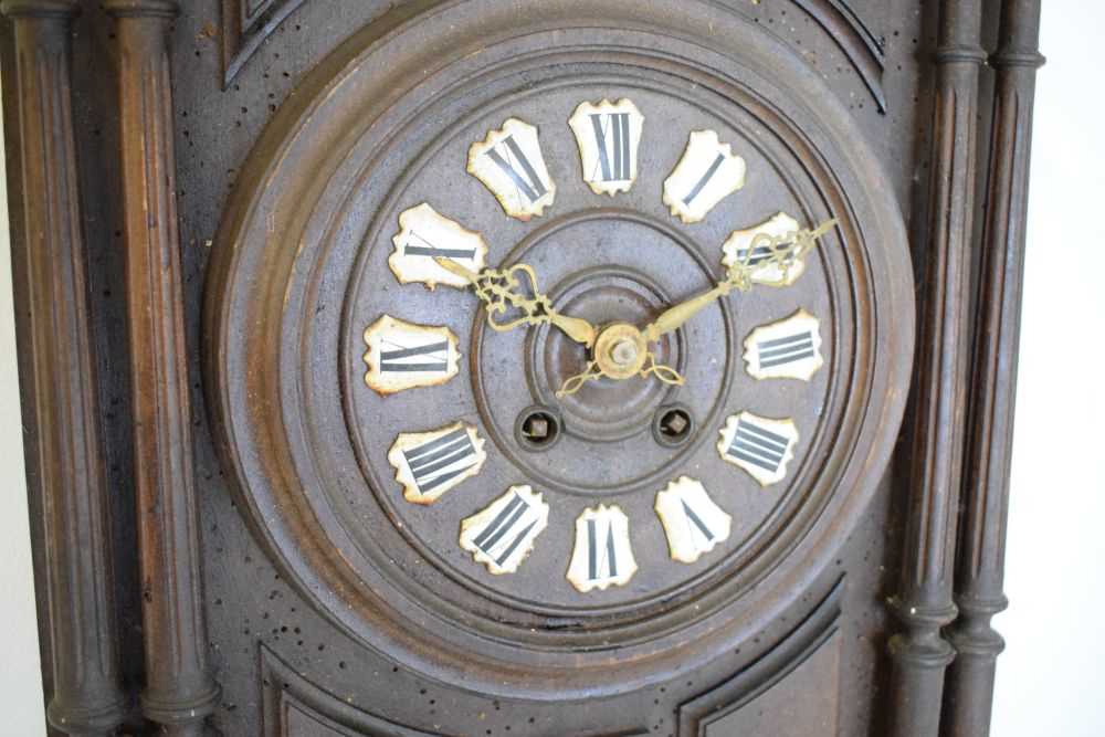 Early 20th Century French carved fruitwood combination wall clock - Image 4 of 7