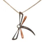 Clogau Welsh silver and rose gold damselfly pendant