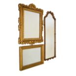 Group of three gilt mirrors