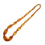 Amber-coloured bead necklace