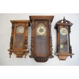 Three assorted Vienna wall clocks