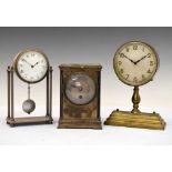 Three early 20th Century silver-plated mantel clocks